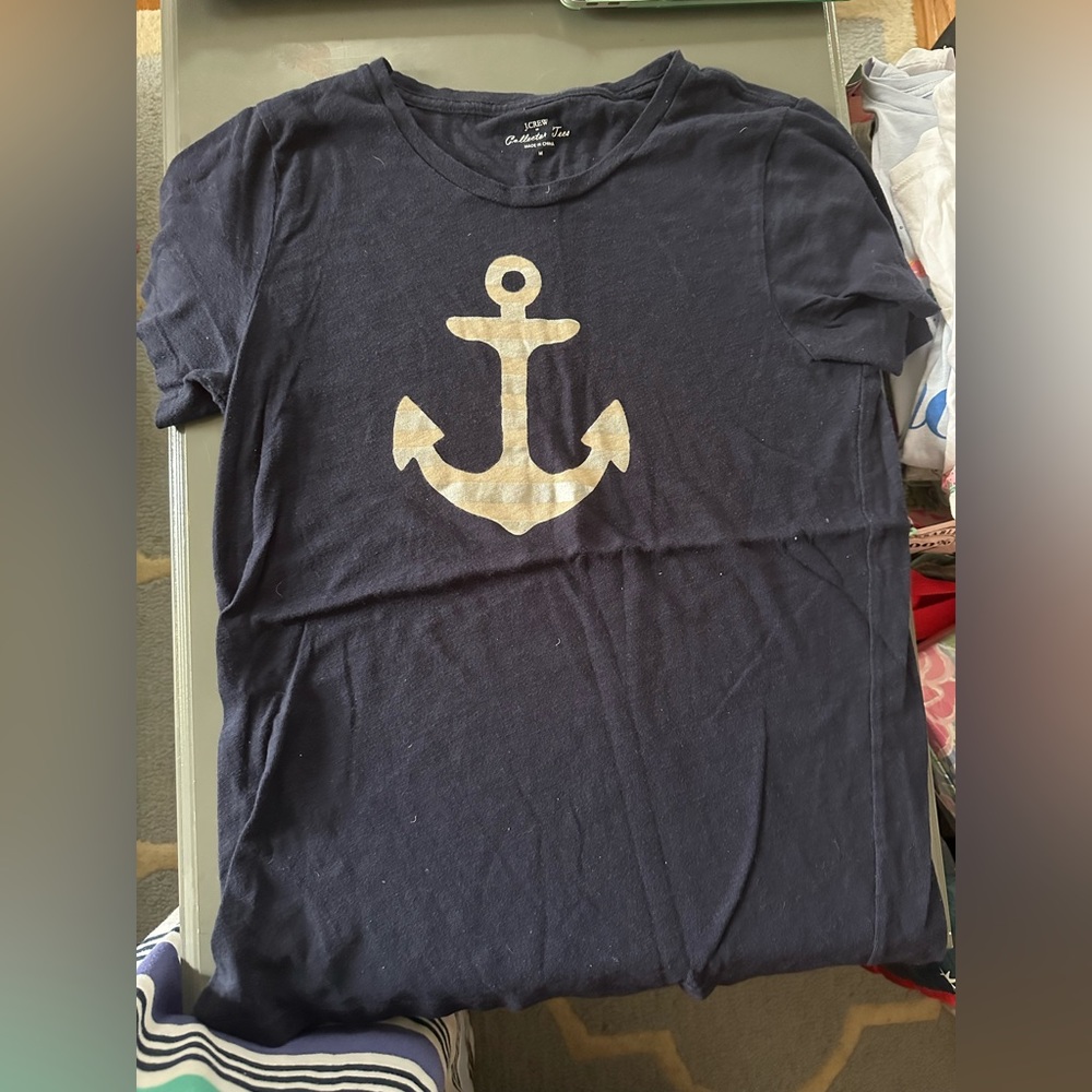 J Crew Collector T Anchor Stripe T-Shirt M